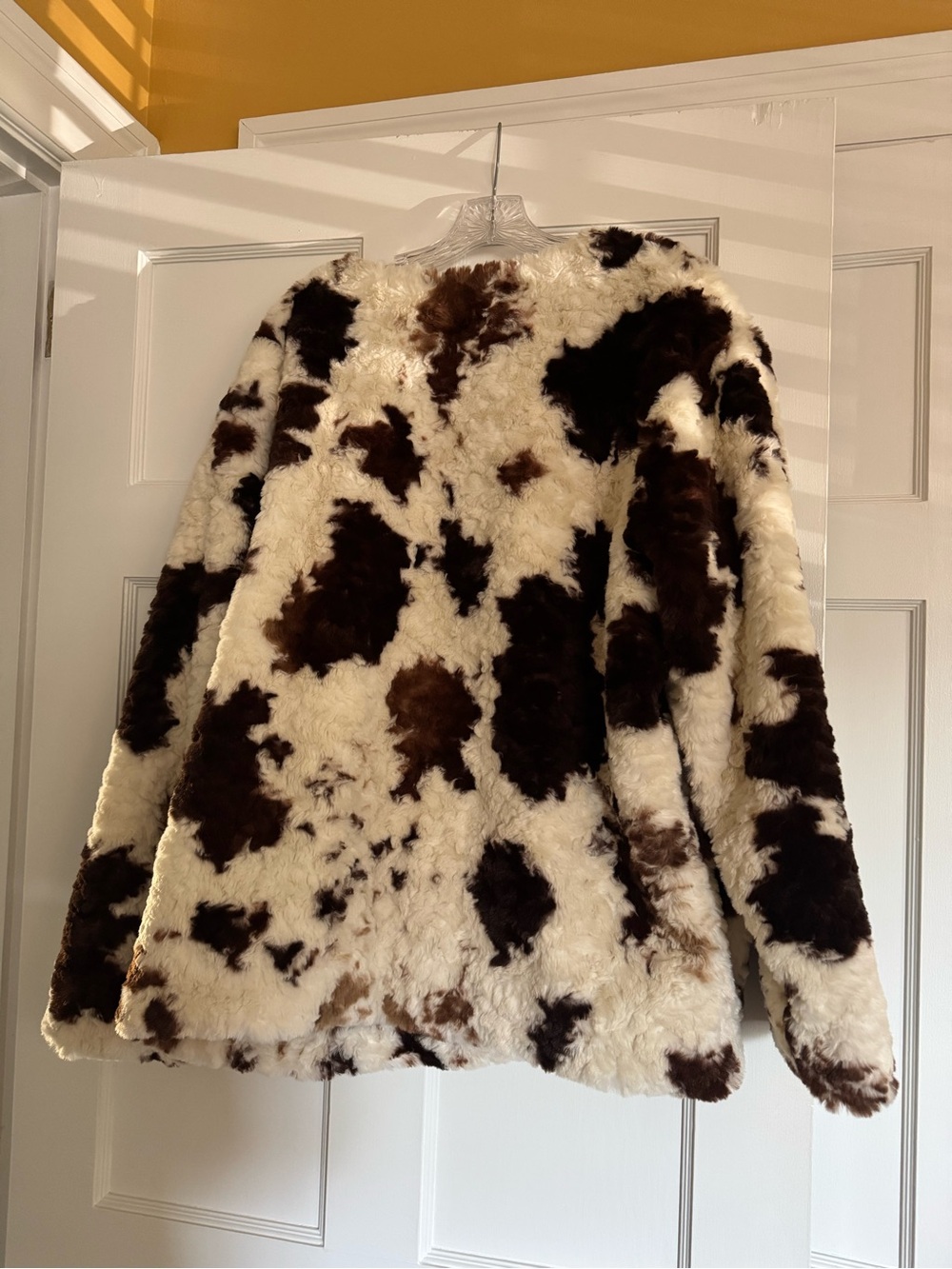 Old Navy - Cow Print Faux Fur Jacket, Brown/Cream - Picture 10 of 10